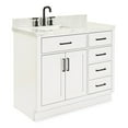 thumbnail image 5 of Ariel Hepburn 43 In. Left Offset Rectangle Sink Vanity With 1.5 In. Carrara White Countertop In White, 5 of 9