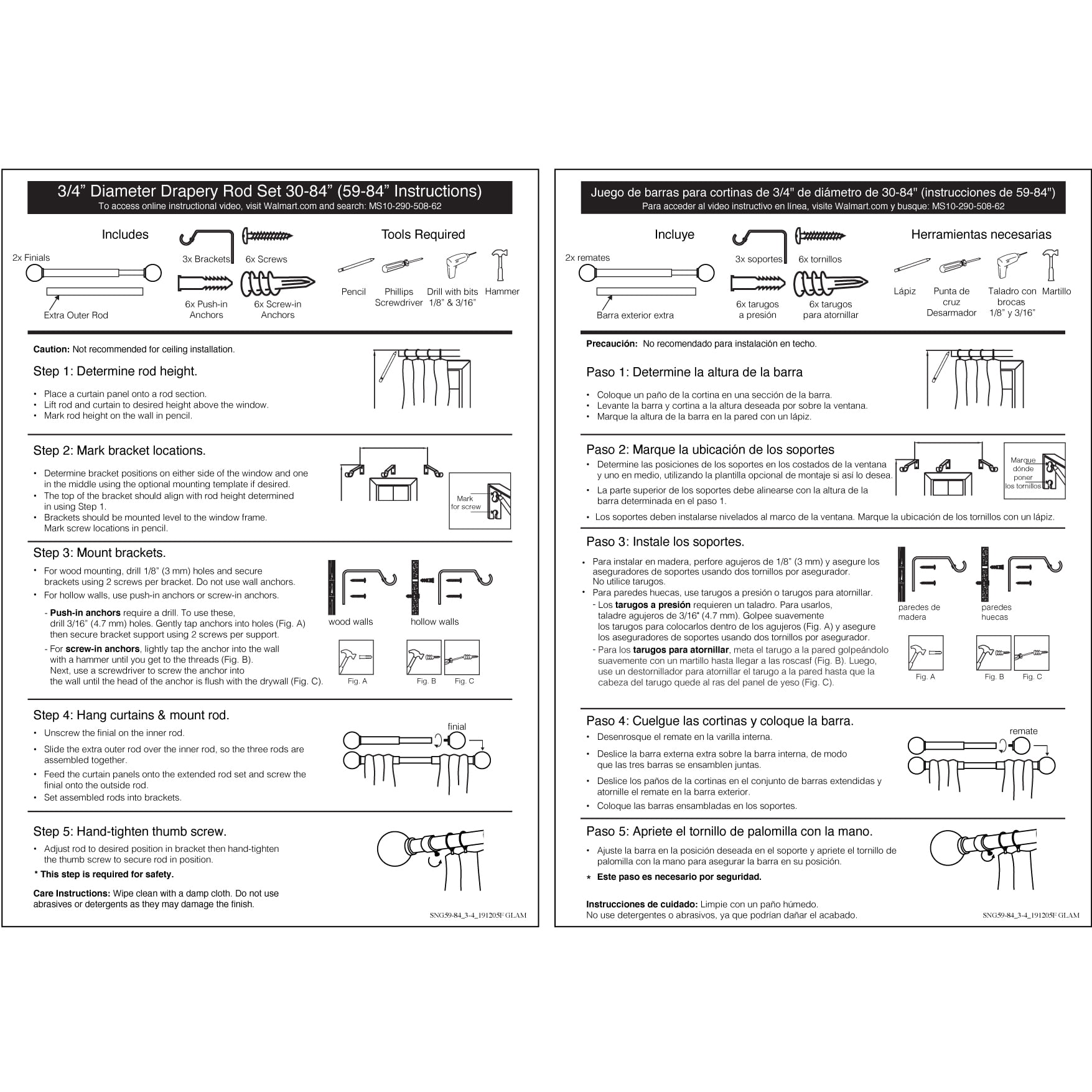 How To Install Mainstay Curtain Rods