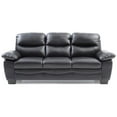 thumbnail image 2 of Maklaine Contemporary Pocket Coil Spring Seating Faux Leather Sofa in Black, 2 of 4