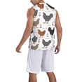 thumbnail image 2 of Pofeuu Retro Rooster Print Basketball Jersey, Shirts for Men Youth Basketball Jersey Crew Neck-3X-Large, 2 of 6