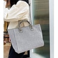 thumbnail image 2 of LinYooLi Women Canvas Handbag Large Capacity Chain Tote Bag PU Handle Shoulder Bag, 2 of 6