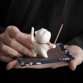 thumbnail image 2 of Lindos adornos de cerámica para fusor de incienso con forma de gatito, lindo bolígrafo para té con forma de gato, inserto de incienso creativo para interiores y hogares, 2 of 6