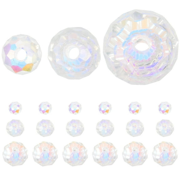 LEORX 350pcs Faceted Crystal Beads for Jewelry Making Assorted Color Beads
