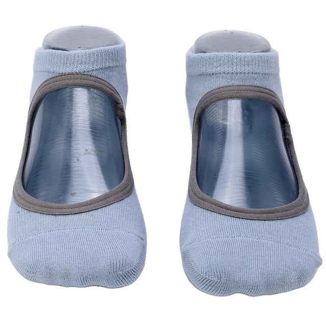 1 par/set calcetines transpirables de Pilates para mujer calcetines antideslizantes de Yoga sin espalda para deportes de Fitness azul claro