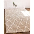 thumbnail image 7 of Unique Loom Trellis Rabat Shag Rug Taupe/Ivory 9' x 12' Rectangle Geometric Comfort Perfect For Living Room Bed Room Dining Room Office, 7 of 7