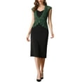 thumbnail image 2 of INSPIRE CHIC Lace Cap Sleeves Cardigan for Women's Floral Evening Wedding Elegant Shrug XL Dark Green, 2 of 6