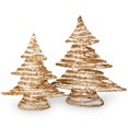 thumbnail image 1 of Assortiment de 2 Tree en Rotin et Coton avec Paillettes Champagne Or, 1 of 1