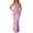 Pink, variant on Women’S Watercolor Tie Dye 2-Piece Outfit Set, Cowl Neck Spaghetti Strap Crop Cami Top With High Waist Bodycon Maxi Skirt, Soft Stretch Polyester Fabric, 2pcs, Sizes S M L