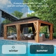 thumbnail image 4 of Aoxun 12x20FT Outdoor Galvanized Steel Hardtop Gazebo, Patio Aluminum Double Roof Gazebo with Netting & Curtain for Garden, Poolside, Deck, Backyard, 4 of 9