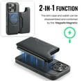 thumbnail image 4 of For iPhone 15 Pro PU Leather Wallet Phone Case,Compatible with Mag-Safe,Magnetic Detachable Card Holder,Back Flip Kickstand,2-in-1 Heavy Duty Shockproof RFID Blocking Phone Case,Black, 4 of 10