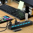 thumbnail image 2 of PEACNNG Multi Port USB Hub Splitter  7-Port USB 2.0 Hub for   USB Port Expander with On/Off Individual Switch, 2 of 8