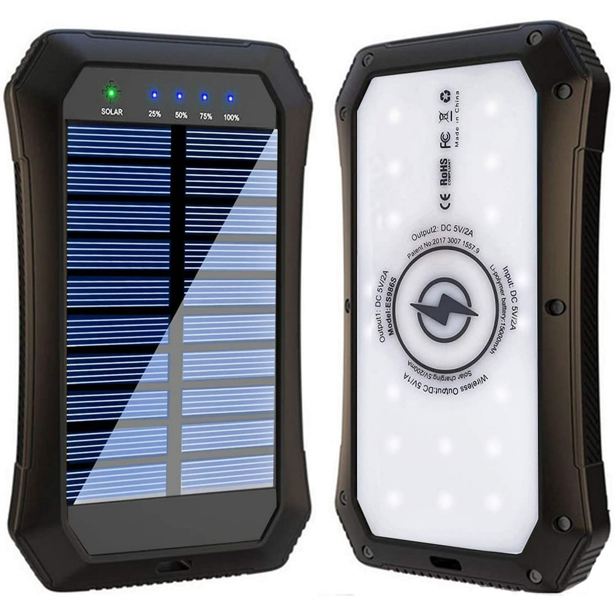 Solar Power Bank, Wireless 15000mAh Portable Charger External Battery Pack  Qi Solar Phone Charger with 20 IBAOLEA D Flashlights and Dual USB Outputs  Compatible with iPhone, iPad, Samsung and More - - | Walmart Canada