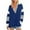 Navy, variant on BLVB Womens Oversized Long Sleeve Sweatshirt Color Block V Neck Casual Loose Fall Pullover Tops