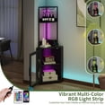 thumbnail image 4 of Uforic Corner Shelf with Door & LED Light, 5 Tier Corner Bar Cabinet with Power Outlets, Black, 4 of 9