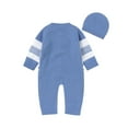 thumbnail image 3 of Baby Boys Girls Jumpsuit Hoodie Romper Babys Girls Boys Knit Sweater Floral Spring Winter Long Sleeve Romper Jumpsuit Hat Clothes Z0A-Blue, 12-18 Months, 3 of 9