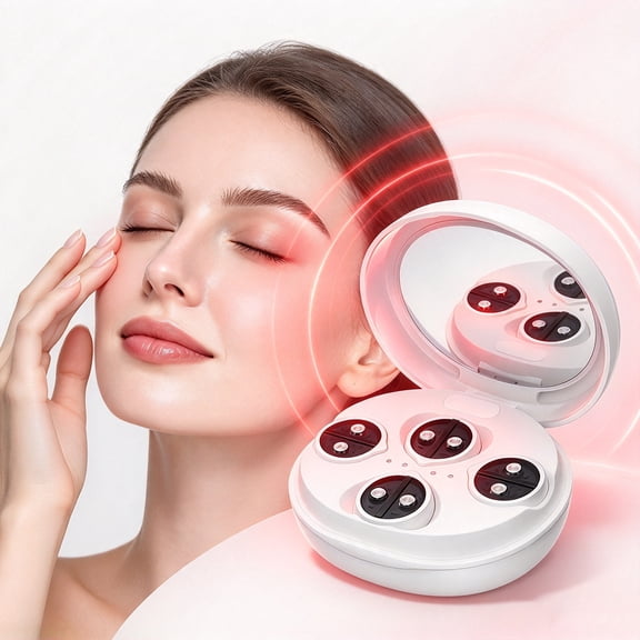 Eye Care Device for Under Eyes, Heat & Vibration Electric Eye Massager with Microcurrent, Rechargeable Portable Eye Massager, Light Eye Massager for Puffiness Soothing, Dark Circles Reduction, White