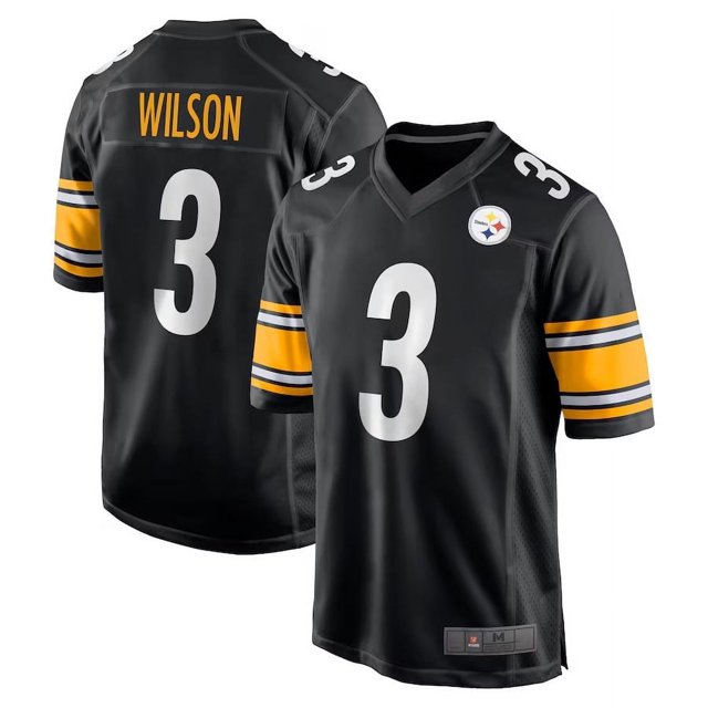 Men's Pittsburgh Wilson 3 Black Player Game Stitched T-shirts Performance Top, X-Large