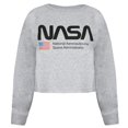 thumbnail image 1 of NASA - Suéter Crop Top National Aeronautics para Mujer (Gris Jaspeado), 1 of 2