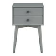 thumbnail image 2 of Leptis Mid-Century 2-Drawer Solid Wood Side Table, Gray, 2 of 9
