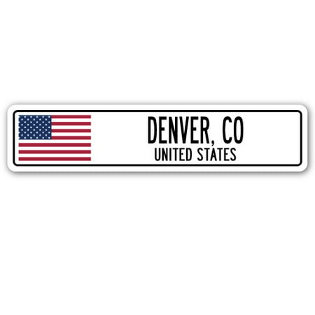 - DENVER, CO, UNITED STATES Street Sign American flag city country gift