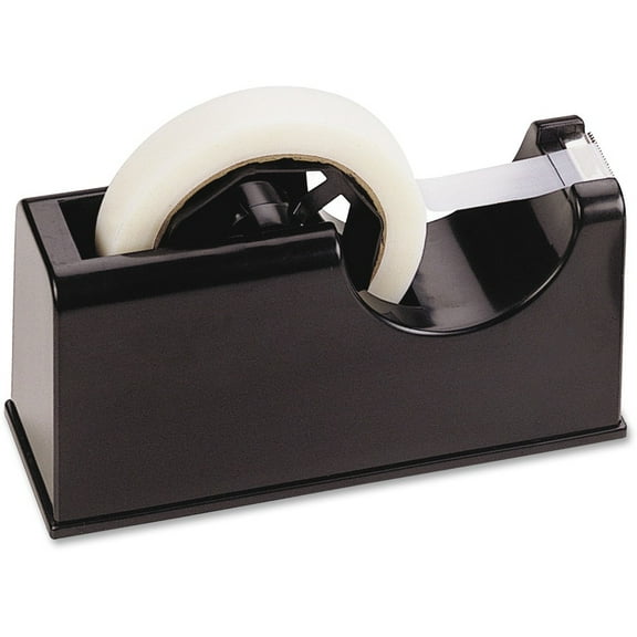 OfficeMate 2-in-1 Heavy Duty Manual Tape Dispenser with 1" and 3" Core, Black