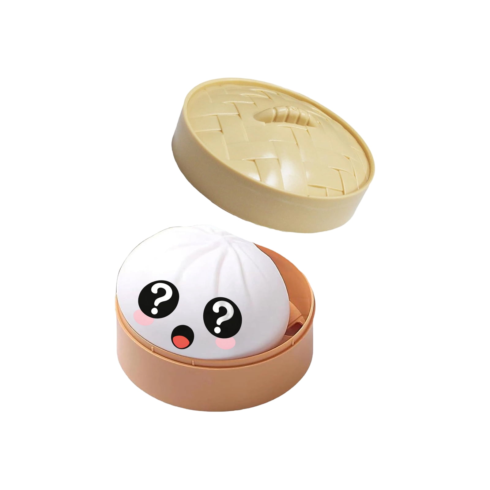 Glitter Colorful Dumpling Squishy, Cute Squishy Dumpling Large with Steamer, Squishy Dumpling Doll with Cute Expressions, Silicone Bun Sensory Fidget Dolls, Hand Pinching Decompression Dolls