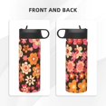 thumbnail image 3 of 18oz Thermal Space Pot With Straw Stainless Steel Thermos Cup Double Insulation For Outdoor Sports Commuting Camping Retro Groovy Flowers Pattern (10), 3 of 8