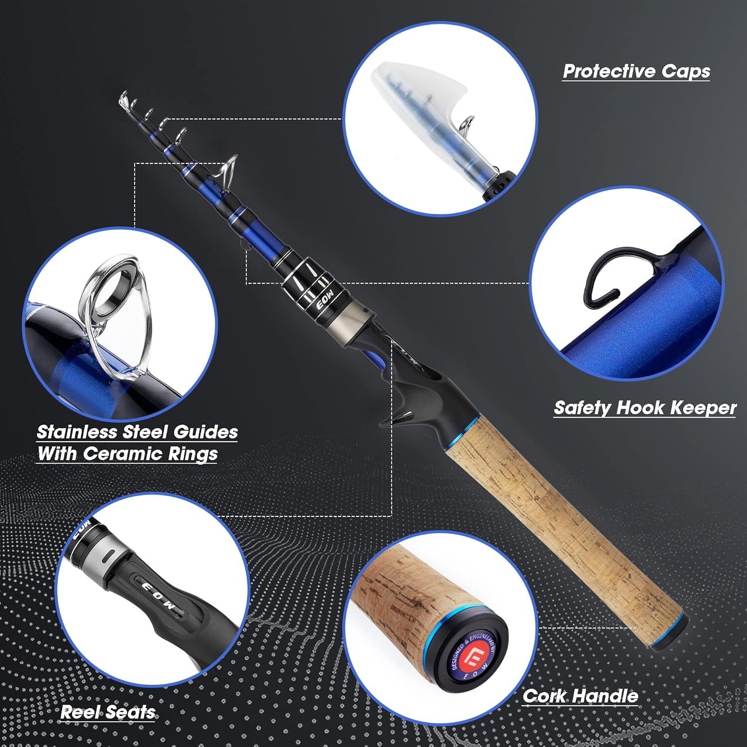 EOW XPEDITE PRO Portable Telescopic Casting and Spinning Fishing Rods