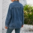 thumbnail image 4 of Oplxuo Women's Oversized Denim Jean Jackets Button Down Long Sleeve Classic Loose Fall Outerwear with Pockets, 4 of 7