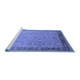 thumbnail image 2 of Ahgly Company Machine Washable Indoor Square Oriental Blue Industrial Area Rugs, 5' Square, 2 of 4