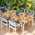 thumbnail image 2 of Watercolor Floral Table Cloths for 4 Foot Rectangle Tables, Spring Poppy Daisy Flowers Botanical Beige Patio Waterproof Elastic Fitted Tablecloths, Washable Rectangular Table Cover for Camping, 2 of 8