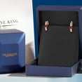thumbnail image 6 of Gem Stone King 10K Yellow Gold Red Ruby and Lab Grown Diamond Hoop Earrings for Women | 1.22 Cttw | Gemstone July Birthstone | Round 4MM, 6 of 7