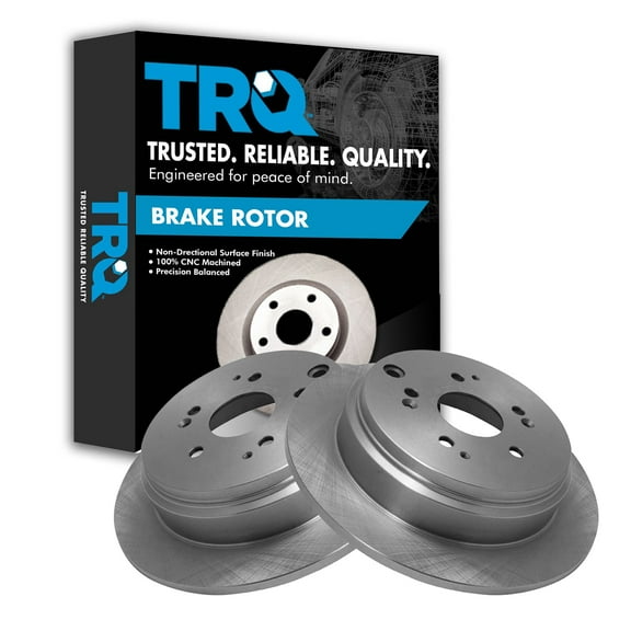 TRQ Rear Brake Rotors Set Solid Fits Select 2002-2004 Honda Odyssey