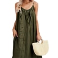 thumbnail image 4 of Plus Size Dress for Women Nightgowns Cotton Linen Fall Cute Slip Dress Sleeveless Flowy Swing Pajama Dress Sleepwear,S-3XL, 4 of 5