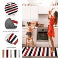 thumbnail image 5 of Kitchen Rugs and Mats 2 Pieces Black Red Stripes Runner Rug Sets Lines Striped Soft Comfort Standing Kitchen Mats for Floor Absorbent Area Rugs Carpet Non Slip Cushioned Doormat, 5 of 9