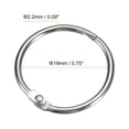 thumbnail image 2 of Shower Curtain Rings, 15 pack Carbon Steel Round Snap Shower Curtain Hooks, 0.75 Inch Binder Rings (Silver), 2 of 5