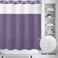 thumbnail image 3 of No Hook Shower Curtain, Pure Lilac Gray Shower Curtains for Bathroom with See Through Top Window, Contemporary Solid Color Minimalist Art Waterproof & Washable Bath Curtain Long 72"x78", 3 of 9