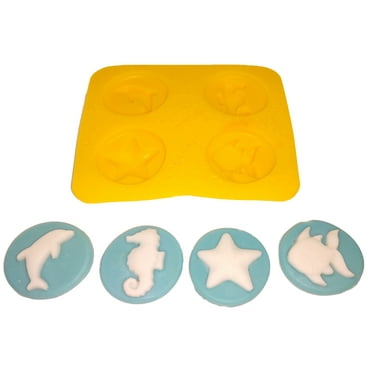 EDELAINE'S Sea Shore Set 4 Cavity Silicone Molds for Cream Cheese Mints , Chocolate
