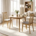 thumbnail image 4 of Costway 4 PCS Dining Chairs with Rubber Wood Frame Padded Seat Spindle Back for  Restaurant Gray + Natural, 4 of 9