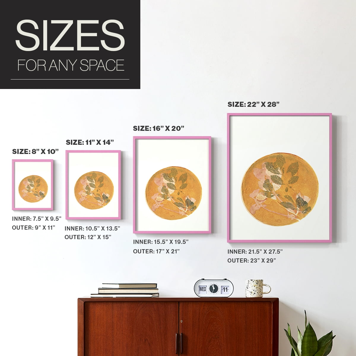 Summer Peach in Paper Solid Wood 8 x 10 Framed Print