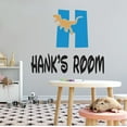 thumbnail image 1 of DINO LETTER H - T-Rex Dinosaur Vinyl Art Kids Bedroom Playroom Wall Decoration Personalized Name Design Letter H Alphabet Home Wall Decal Sticker 30" x 27", 1 of 3