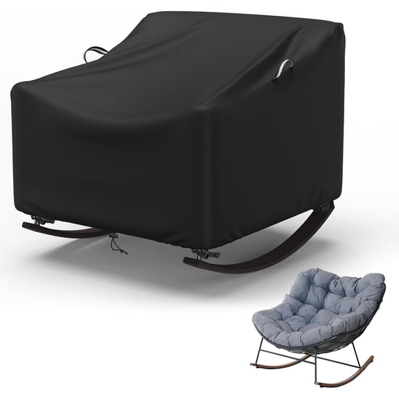 Outdoor Papasan Rocking Chair Cover,Heavy Duty Rocker Cover ,Fits for Rocking Chairs & Rattan Wicker Chairs-41"W x 45"D x 31"H