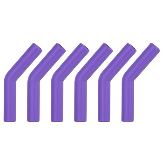 Uxcell 6Pcs Silicone Straw Tips, Silicone Straw Elbows Tip, Soft Reusable Metal Straw Covers Fit for 10mm/0.39" OD Stainless Steel Straws, Purple