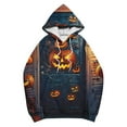 thumbnail image 4 of Giftesty Women's Halloween Themed Prints Hooded Pocketed Soft Long Sleeve Long Length Sweatshirt for Daily Wear Halloween Outings, 4 of 5