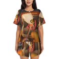 thumbnail image 1 of Rocae Ensemble de Pyjamas Trolls pour Femmes, Deux Pièces, Doux, à Manches Courtes avec Shorts de Détente - Très Grand, 1 of 6