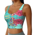 thumbnail image 2 of PAYOHTO Women's Sports Vest Cartoon Map Of Europe Quick-drying Breathable Lightweight Elastic Exercise Daily Wear Summer Gift, 2 of 10