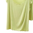 thumbnail image 5 of Kaemgyyd Womens Pajama Set Scalloped Hem Outfits Cap Sleeve Top with Elastic Waisted Shorts Pj Sleepwear Lounge Sets（Yellow,X-Large）, 5 of 5