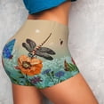 thumbnail image 4 of Fotbe Colorful Plants And Insects Seamless Shorts, Womens Workout Shorts High Waist Stretch Booty Short for Gym/Yoga/Running/Biking-, 4 of 9