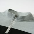 thumbnail image 4 of hotojiny Golf Shirt for Men Quarter Zip up Long Sleeve Sweatshirt Classic Stand Collar Colorblock Slim Fit Fall Work Pullover, 4 of 7