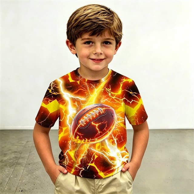 T-shirts pour Filles Col Rond Manches Courtes T-Shirts Garçons Hauts d'Été pour Filles T-Shirts 6-7 Ans